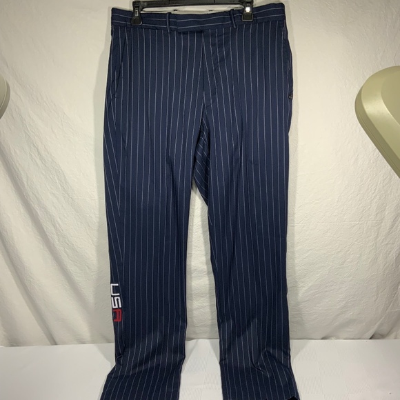 Ralph Lauren Blue and White Pinstriped Pants - 32X33.5 - Picture 1 of 15